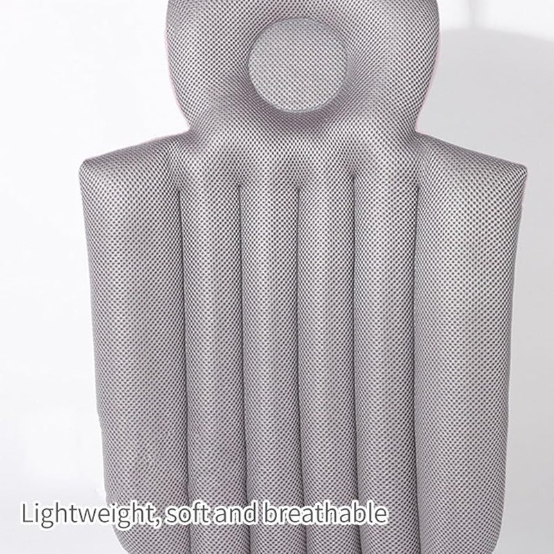 Pink Bath Cushion For Adults With Neck And Back Support Non Slip Bath Mat Soft Foam Particles - Image 3