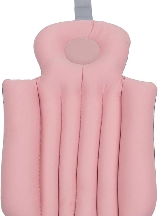 Pink Bath Cushion For Adults With Neck And Back Support Non Slip Bath Mat Soft Foam Particles - Image 2