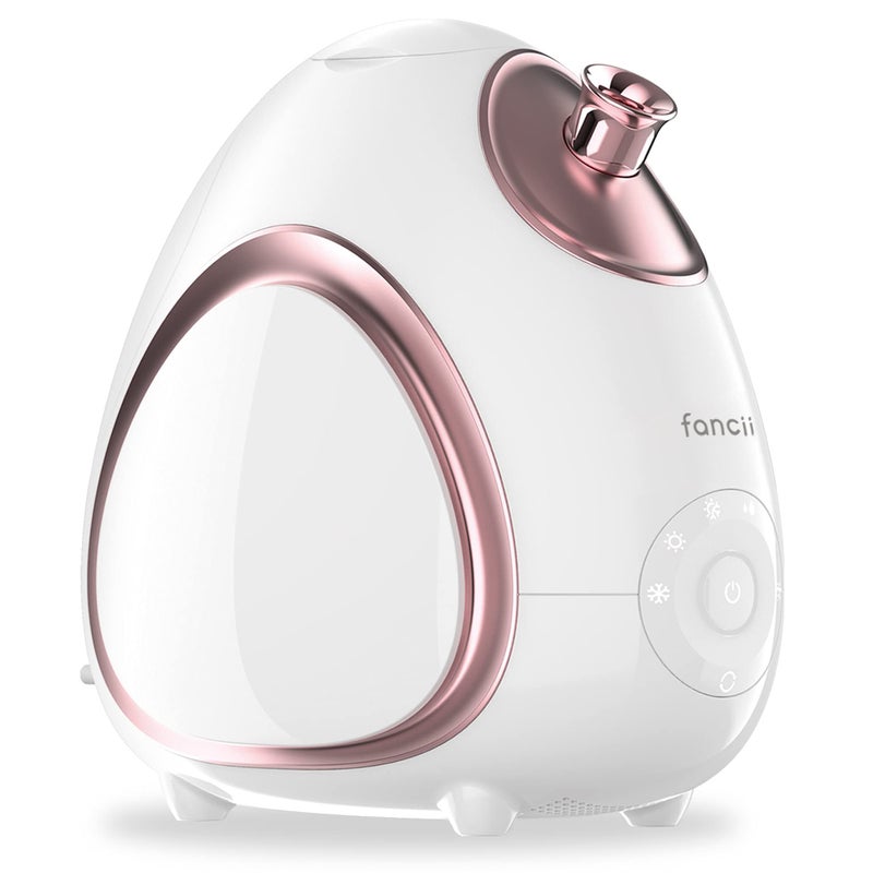 Fancii Nano Ionic Facial Steamer Hot Cool with Aromatherapy and 6 Spa Settings 30 Min Steam Time Professional Home Face Sauna for Moisturizing Pore Cleansing Rivo