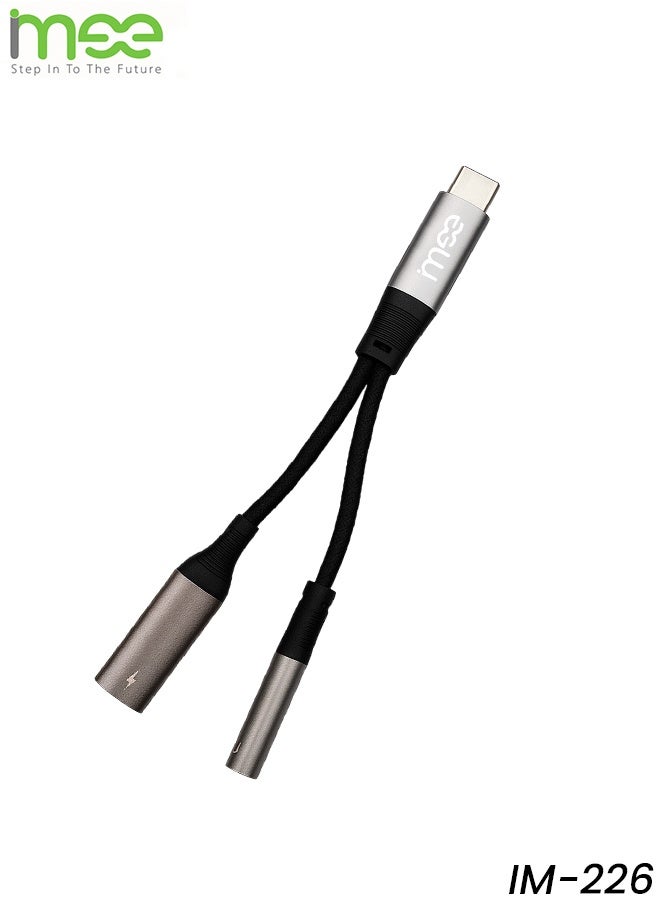 آیمی مجموعة محول USB-C وكابل صوت احترافي من iMee طراز IM-226 وIM-231 وIM-209 محول 2 في 1 للشحن السريع وتشغيل الموسيقى ومحول بيانات/عرض محمول وكابل AUX ستيريو مع صوت بدون فقدان متوافق مع أجهزة Mac وWindows وAndroid - Image 1