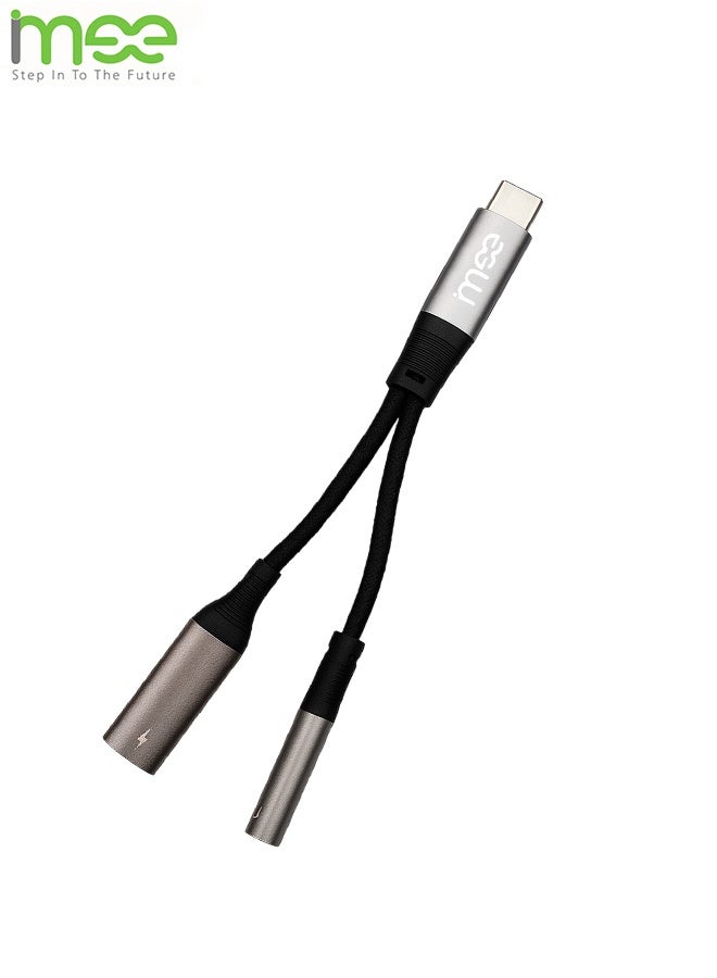 آیمی مجموعة محول USB-C وكابل صوت احترافي من iMee طراز IM-226 وIM-231 وIM-209 محول 2 في 1 للشحن السريع وتشغيل الموسيقى ومحول بيانات/عرض محمول وكابل AUX ستيريو مع صوت بدون فقدان متوافق مع أجهزة Mac وWindows وAndroid - Image 2