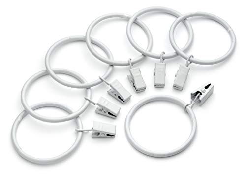 Perfect Order Metal Curtain Clip Rings 2 Inch Interior Diameter Set of 14 (White) - Image 1