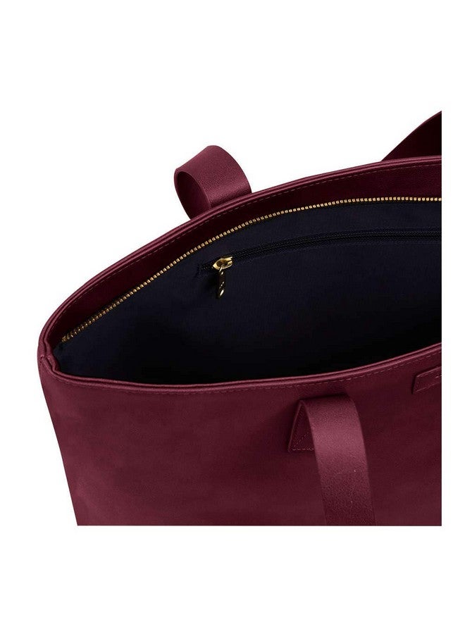 DailyObjects Women's Latest Tote Bag | Spacious, Stylish, Sturdy Vegan Leather Handbag with Zip closure and Laptop Compatibility | Handcrafted Ladies Shoulder Purse For Daily & Office Use Burgundy - Image 4