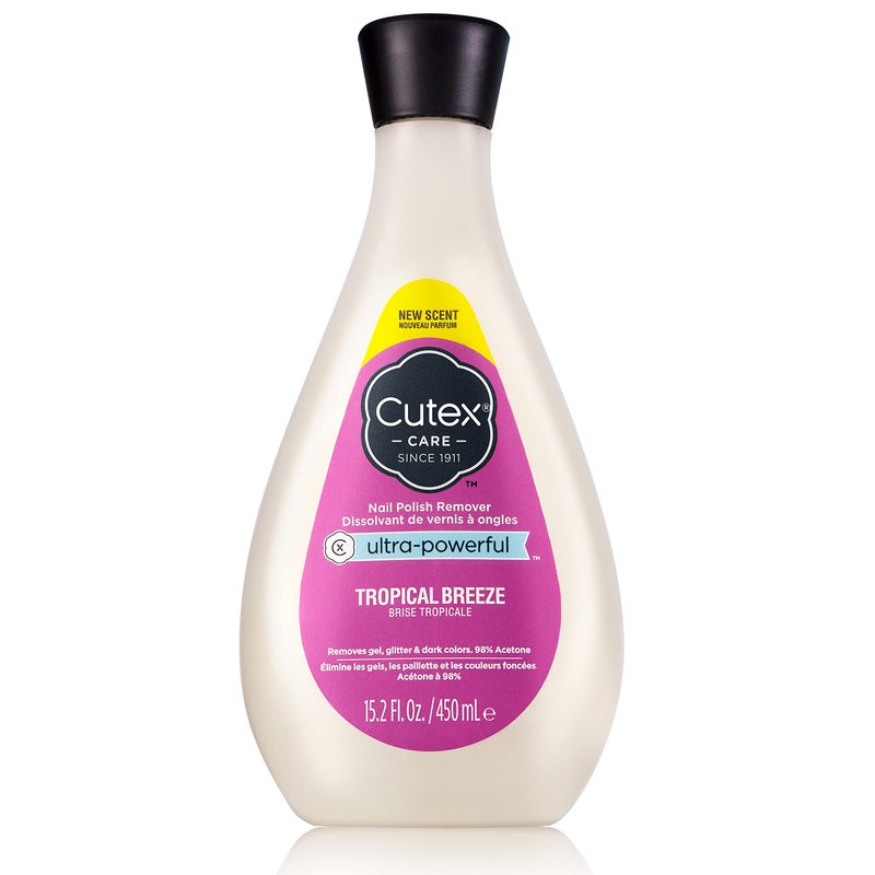 Cutex Gel Nail Polish Remover UltraPowerful Removes Glitter and Dark Colored Paints Tropical Breeze Scent 152 Fl Oz - Image 3