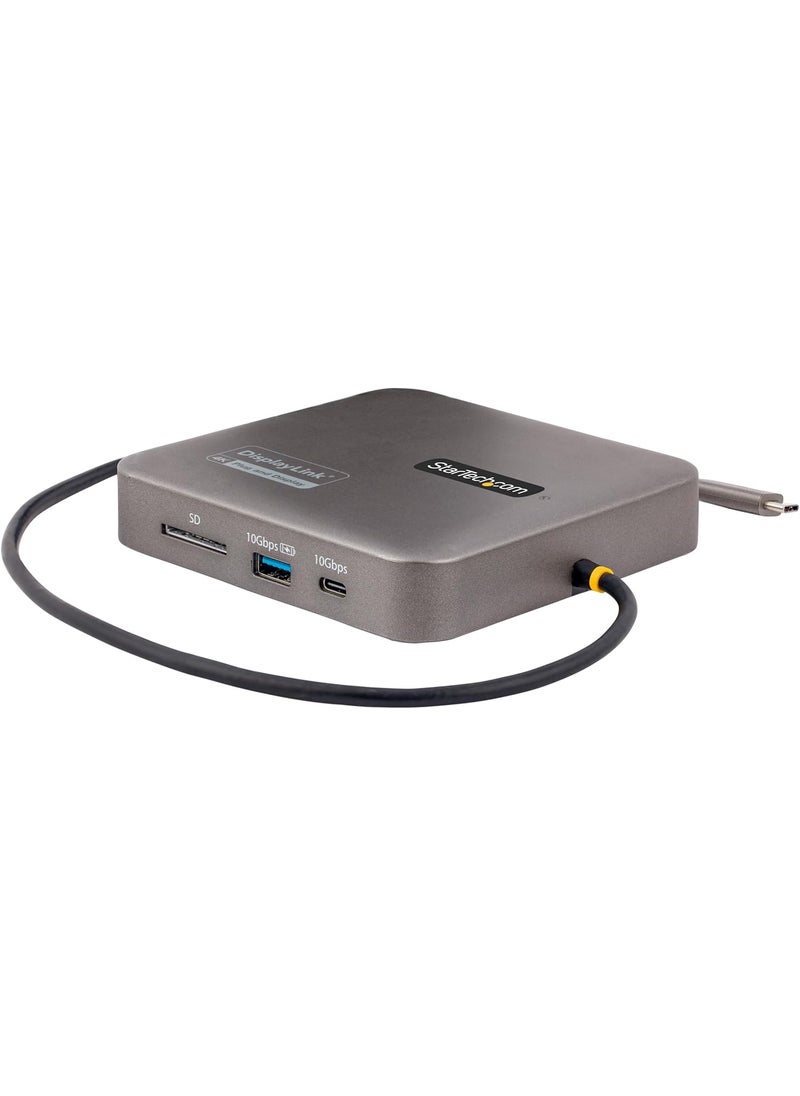 StarTech StarTechcom USB C Multiport Adapter Dual 4K 60Hz HDMI 2Port USBAUSBC 10Gbps Hub 100W PD Gigabit NIC SD Travel Dock  - Image 1