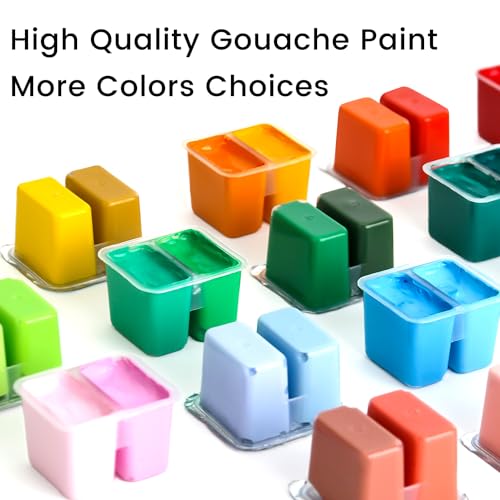ARTME HIMI Gouache Paint Set, 112 Colors x 12g Twin Jelly Cup Design in Carrying Case, Non-Toxic Paint for Canvas and Paper, Perfect for Artists, Student, Opaque Painting (Black) - Image 3