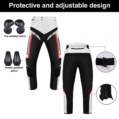 Zyxformis Motorcycle Pants for Men, Waterproof Windproof Motorbike Riding Gear Pants with Removable Armor for All Season Gray - Image 5