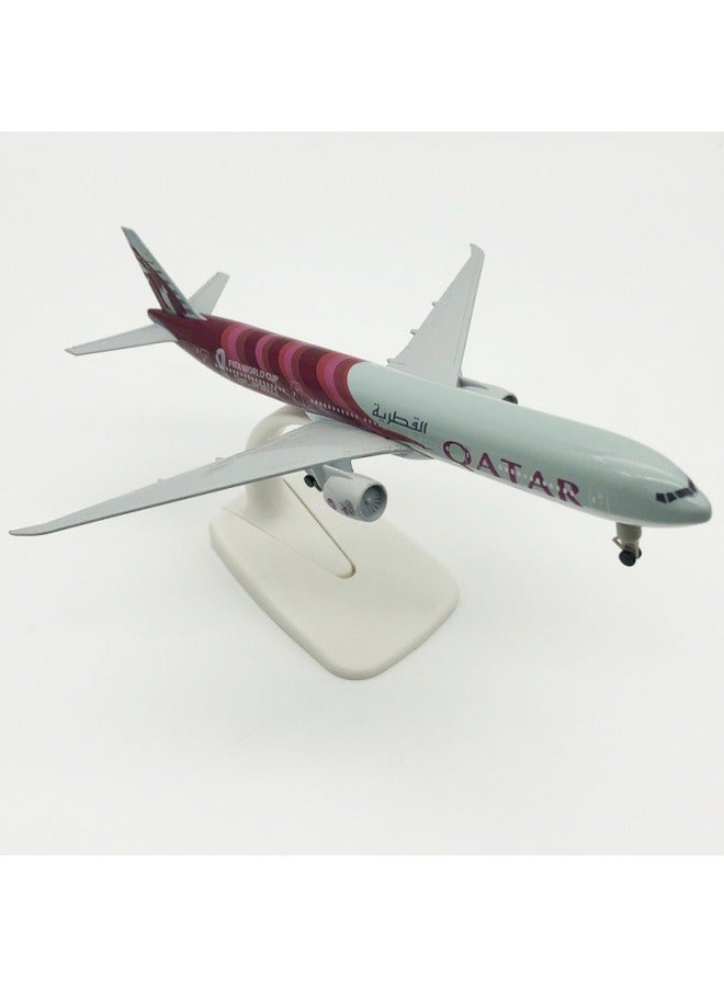 general 20cm Alloy Aircraft Display Model 1:200 Scale Qatar World Cup B777 Aircraft Collection Model Ornaments - Image 2