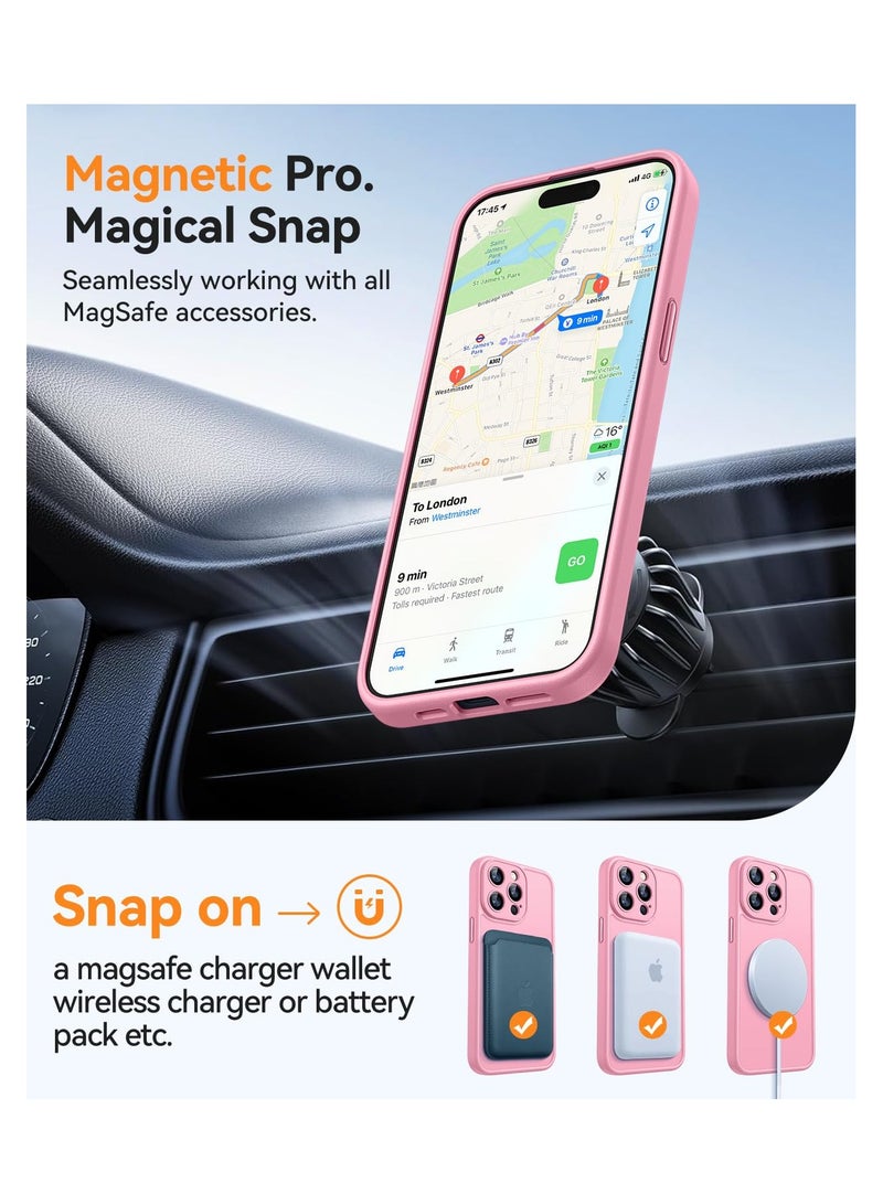 SOKAD MagSafe Matte Pink Case for iPhone 15 Pro Max, Full Camera Protection - Image 4