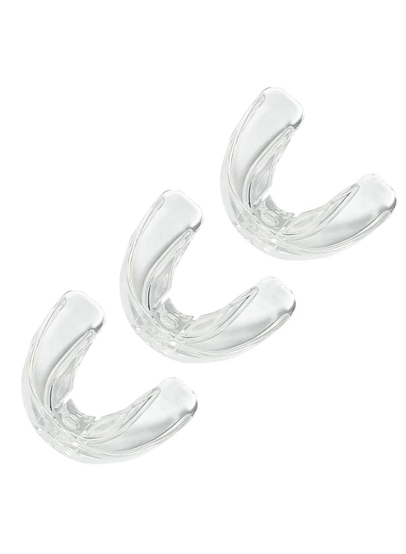 Excefore 3 عبوات واقي فم للأطفال والشباب، دعامات رياضية لكرة القدم، واقيات فم لمصارعة MMA، الملاكمة، الرجبي، الكيك بوكسينغ، التايكوندو، سوفت بول، لاكروس لدعامات EVA شفافة - Image 1