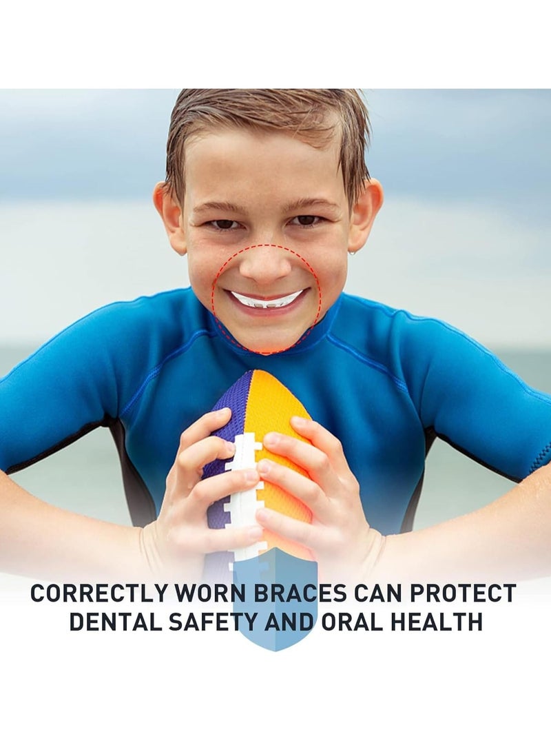 Excefore 3 عبوات واقي فم للأطفال والشباب، دعامات رياضية لكرة القدم، واقيات فم لمصارعة MMA، الملاكمة، الرجبي، الكيك بوكسينغ، التايكوندو، سوفت بول، لاكروس لدعامات EVA شفافة - Image 5