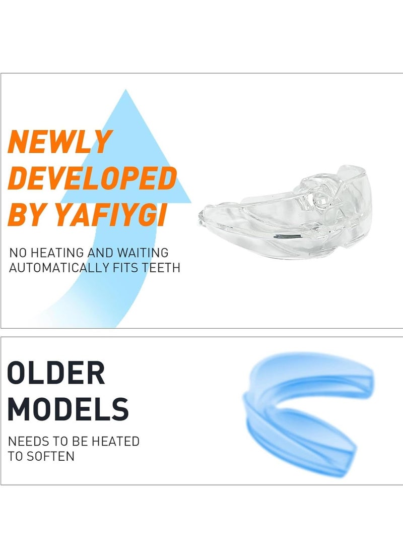 Excefore 3 عبوات واقي فم للأطفال والشباب، دعامات رياضية لكرة القدم، واقيات فم لمصارعة MMA، الملاكمة، الرجبي، الكيك بوكسينغ، التايكوندو، سوفت بول، لاكروس لدعامات EVA شفافة - Image 4