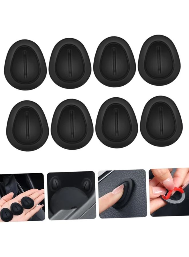 Black 8pcs Silicone Car Cup Holder Inserts Durable Easy to Use Anti Splash Coasters - Image 5