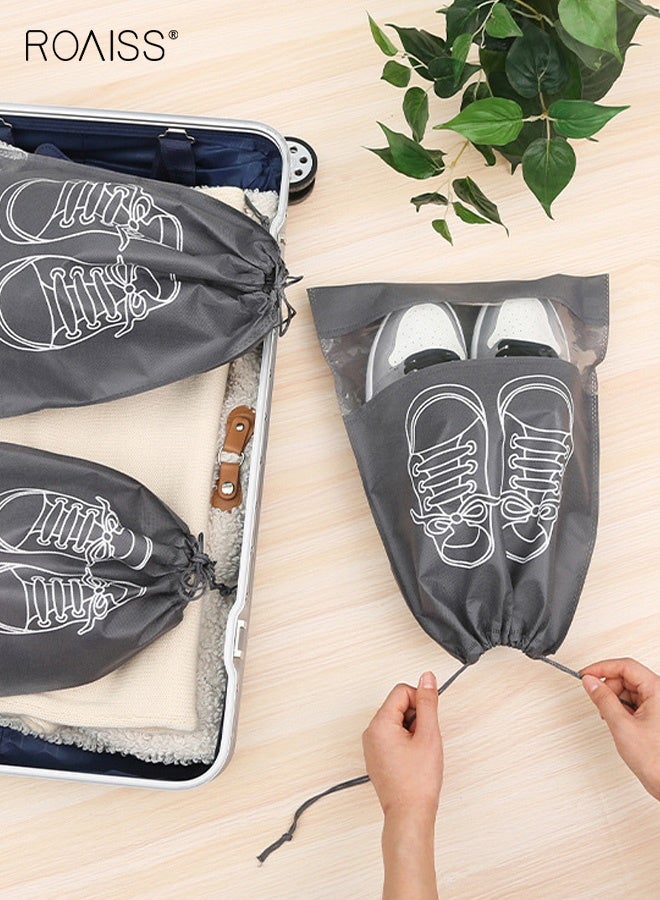 roaiss 5 PCS Large Shoe Storage Bags, Dustproof Drawstring Shoes Bags with Transparent Slot, Portable Waterproof Packing Organizers for Daily and Travel Use Reusable, Moisture-Proof Storage Bag - Image 5
