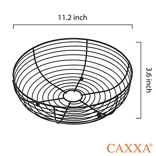 CAXXA Countertop Fruit Bowl, Wire Basket for Fruits, Breads, Vegetables,Snacks, Black - Image 2