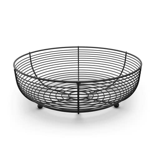 CAXXA Countertop Fruit Bowl, Wire Basket for Fruits, Breads, Vegetables,Snacks, Black - Image 1