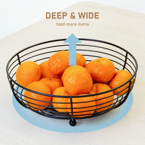 CAXXA Countertop Fruit Bowl, Wire Basket for Fruits, Breads, Vegetables,Snacks, Black - Image 4