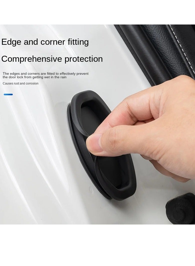 Generic Car Door Lock Protect Covers, Car Sound Deadener Dampers Door Lock Insulation, Anti Rust Soundproof Buffer Seal Deadening Shock Resistant Protector, (4pcs, Black) - Image 2