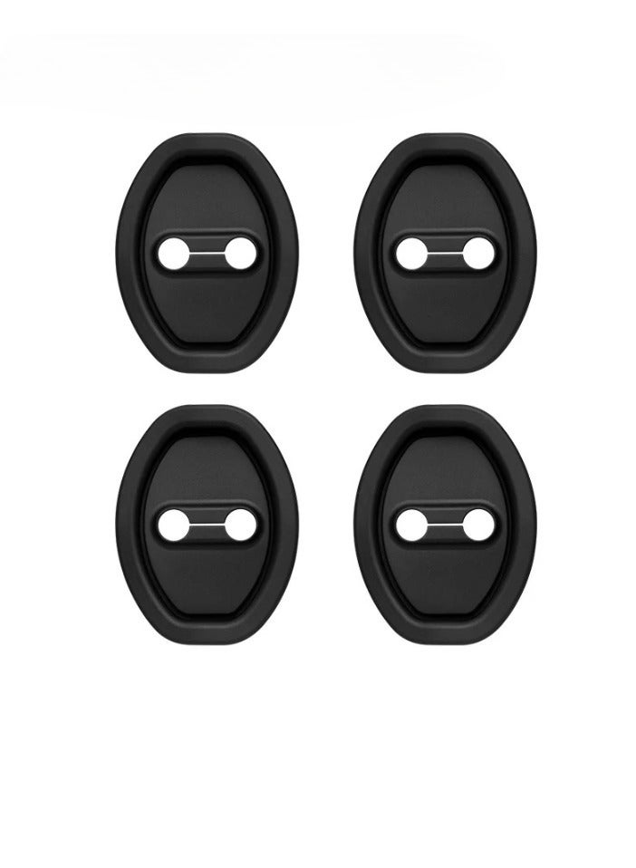 Generic Car Door Lock Protect Covers, Car Sound Deadener Dampers Door Lock Insulation, Anti Rust Soundproof Buffer Seal Deadening Shock Resistant Protector, (4pcs, Black) - Image 1