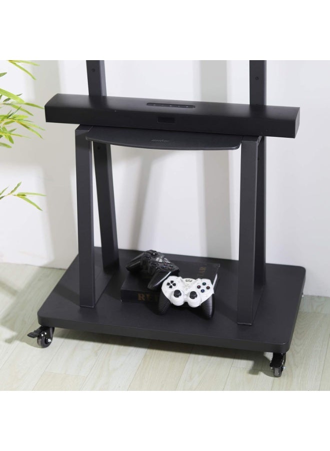 Mobile TV Cart with Wheels – Floor Stand for 32–80 Inch Flat/Curved LCD LED 4K Screens – Adjustable Height – Heavy Duty Rolling Stand – Max VESA 600x400 - Image 2