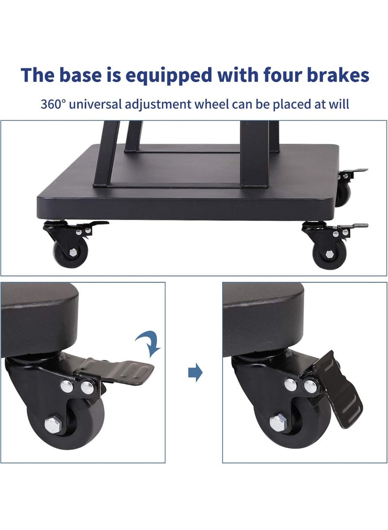Mobile TV Cart with Wheels – Floor Stand for 32–80 Inch Flat/Curved LCD LED 4K Screens – Adjustable Height – Heavy Duty Rolling Stand – Max VESA 600x400 - Image 3