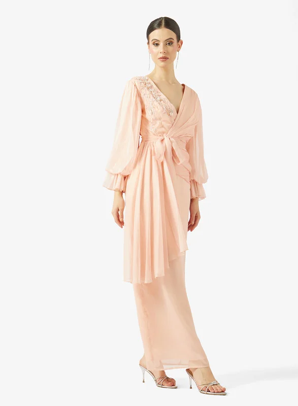 AINA Billowing Sleeve Wrap Dress