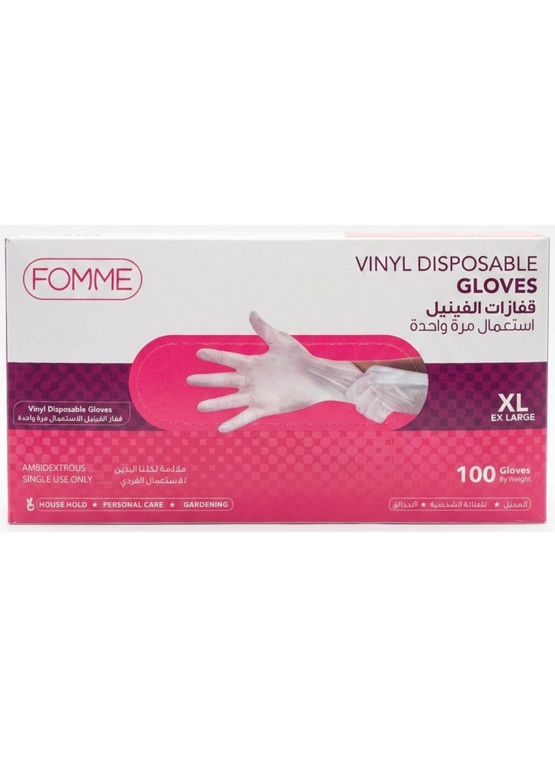 Vinyl Disposable XL Gloves 100Pcs
