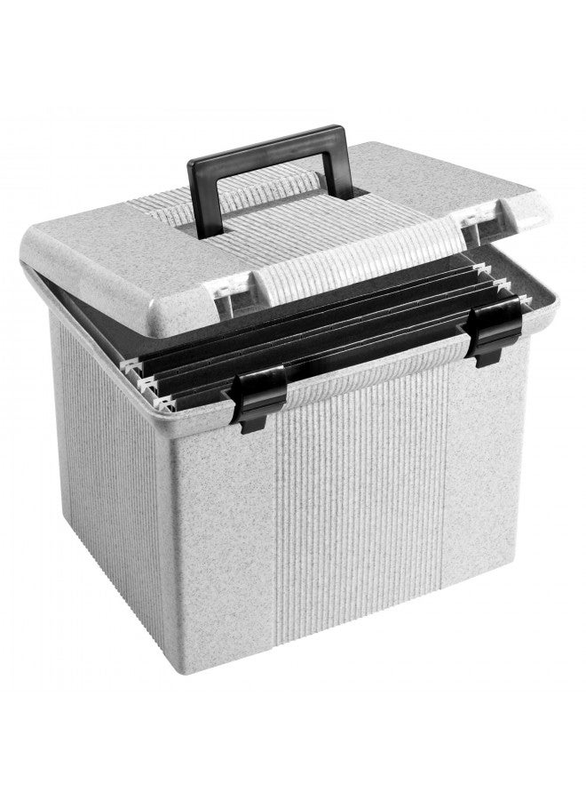 Pendaflex Portable File Box, 11"H x 14" W x 11 1/8" D, Granite (41747) - Image 1