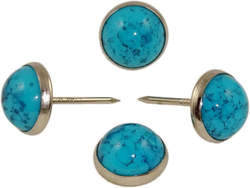 ® 7/16" Marble Design Upholstery Nails Sofa Tacks 25 PCS/Pack DWM (Turquoise)