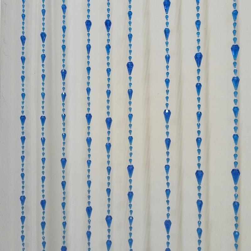 ave split Beaded Curtain Doorways Acrylic Hanging Door Beads String Curtains Tassel Room Divider Screen Decor for Doorway Window Living Room Wedding (042dark Blue, 39 inch x 78.7 inch) - Image 2