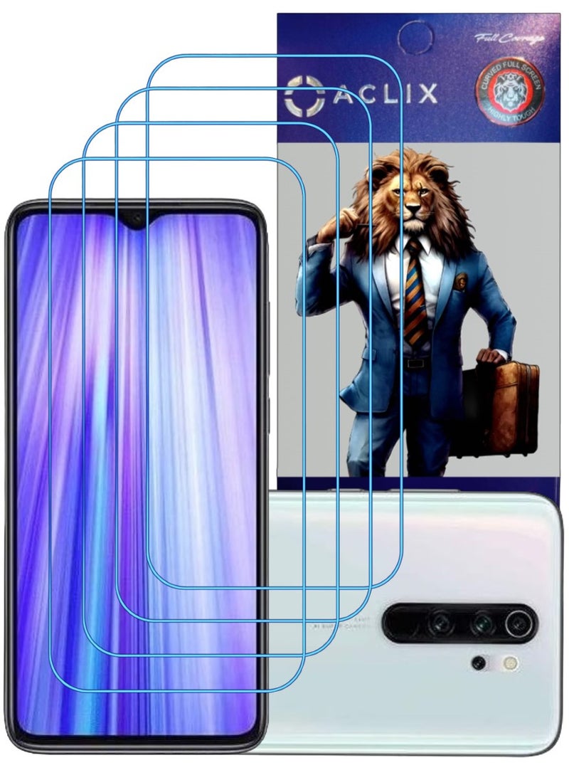 ACLIX 4 Pieces Antistatic ESD Dustproof Premium Quality High Definition Clear Tempered Glass Screen Protector Designed For Xiaomi Redmi Note 8 Pro - Image 1