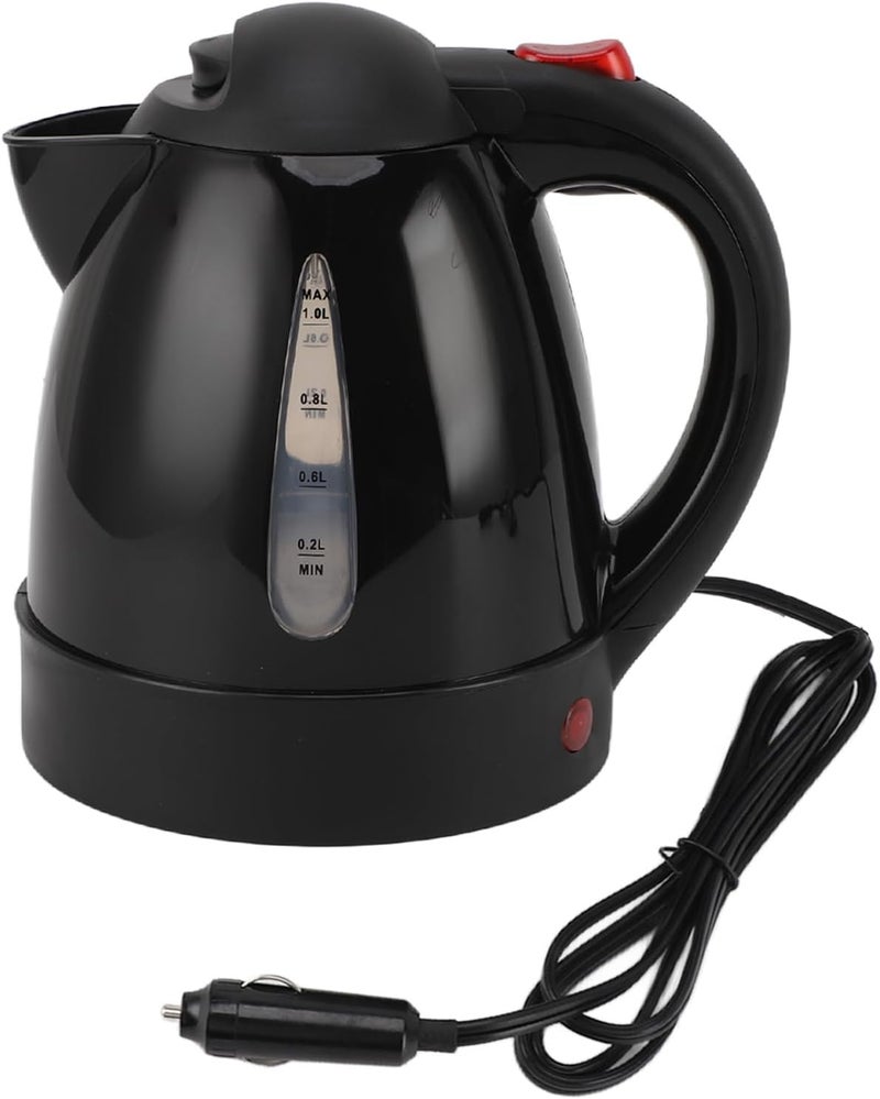 BROLEO Car Electric Kettle, 24V 1000ml Portable Car Kettle Water Boiler with Auto Shut Off & Cigarette Lighter, Stainless Steel Road Trip Car Truck Water Heater for Hot Water, Tea, Coffee - Image 1
