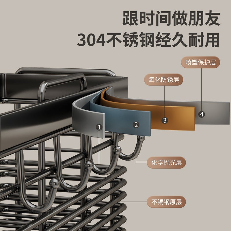 304 Stainless Steel Chopstick Holder Kitchen Utensil Storage Rack - Image 2