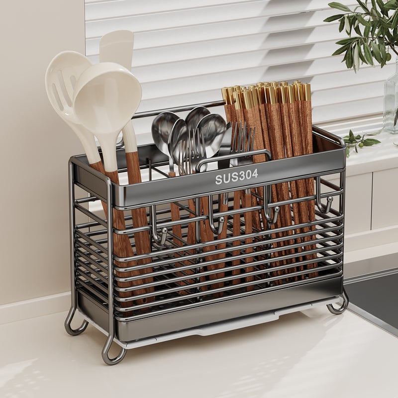304 Stainless Steel Chopstick Holder Kitchen Utensil Storage Rack - Image 1
