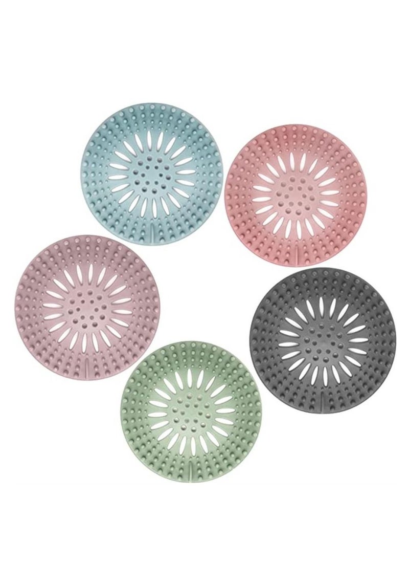Generic Hair Catcher Durable Silicone Hair Stopper Shower Drain Covers Easy to Install and Clean Suit for Bathroom Bathtub and Kitchen 5 Pack  - Image 1