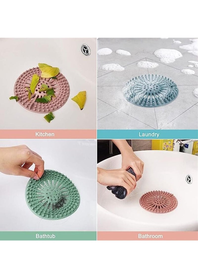 Generic Hair Catcher Durable Silicone Hair Stopper Shower Drain Covers Easy to Install and Clean Suit for Bathroom Bathtub and Kitchen 5 Pack  - Image 3