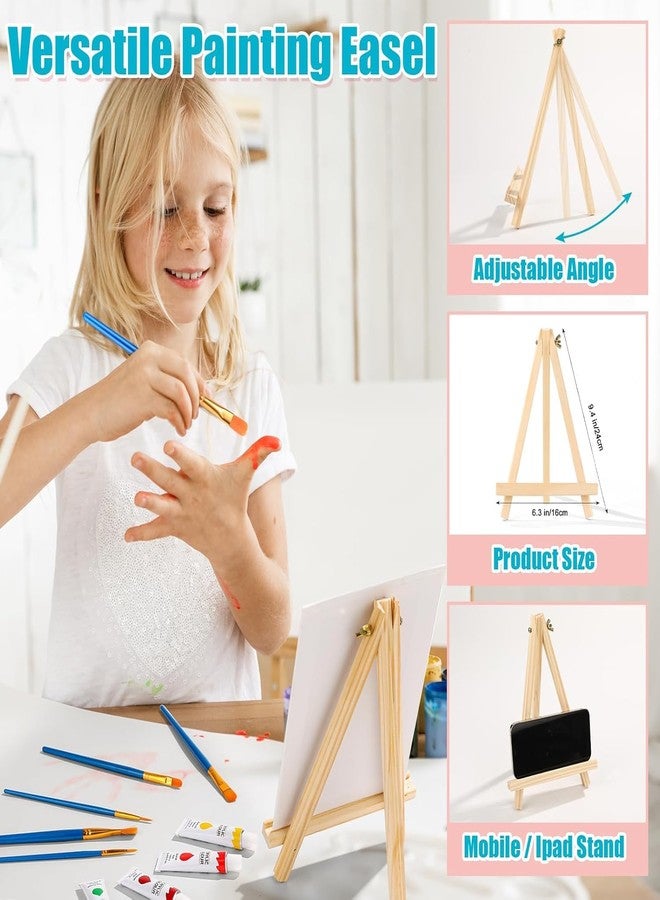 BOSSNUOK Acrylic Paint Set, 12 Colour Tubes, 10 Artist Brushes, 2 Canvas Panels with Wooden Easel Stand and Palette, DIY Art Kit for Kids, Students and Beginners - Image 4
