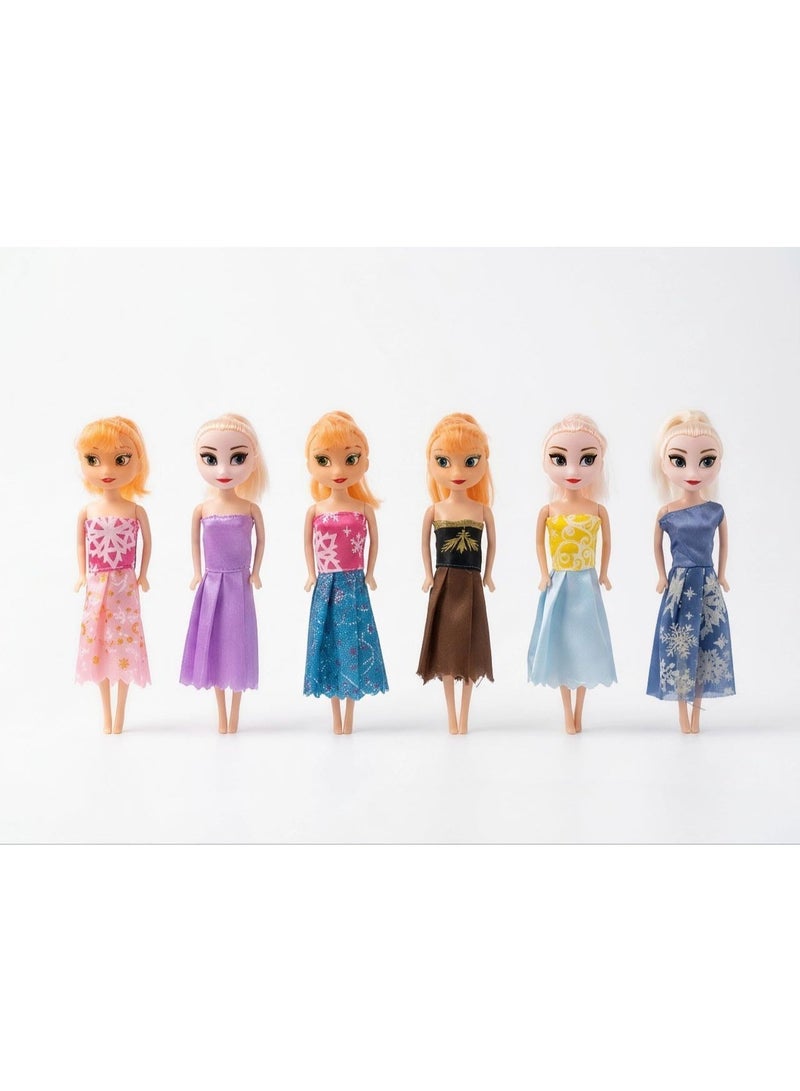 Girls Princess Doll Set 6 PCS | Fashion Dress-Up Dolls with Assorted Styles – Pretend Play Gift Toy Age 3+ - Image 1