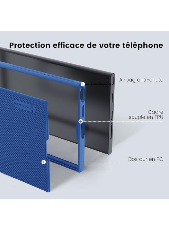 Nillkin Super Frosted Shield Pro Series Cover Case Designed For Samsung Galaxy S23 Ultra - Blue - Image 4