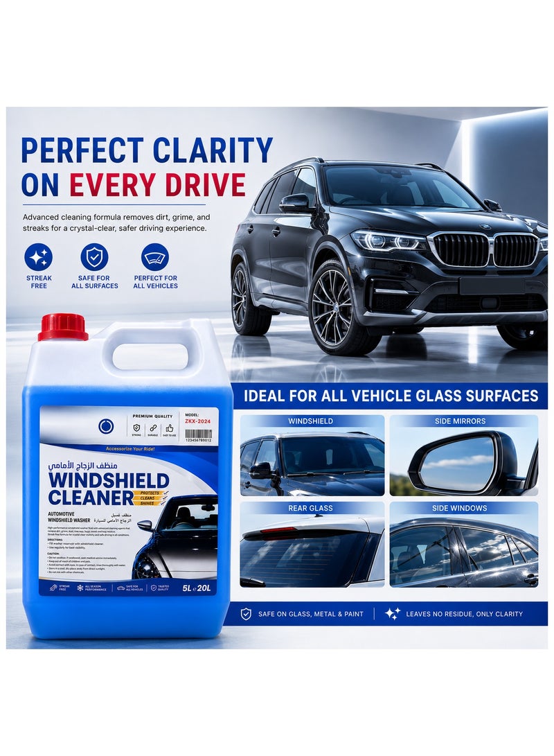 Caraxa Windshield Washer Fluid For Cars –Ready-to-Use Bug Remover Streak-Free Glass Cleaner - Image 2