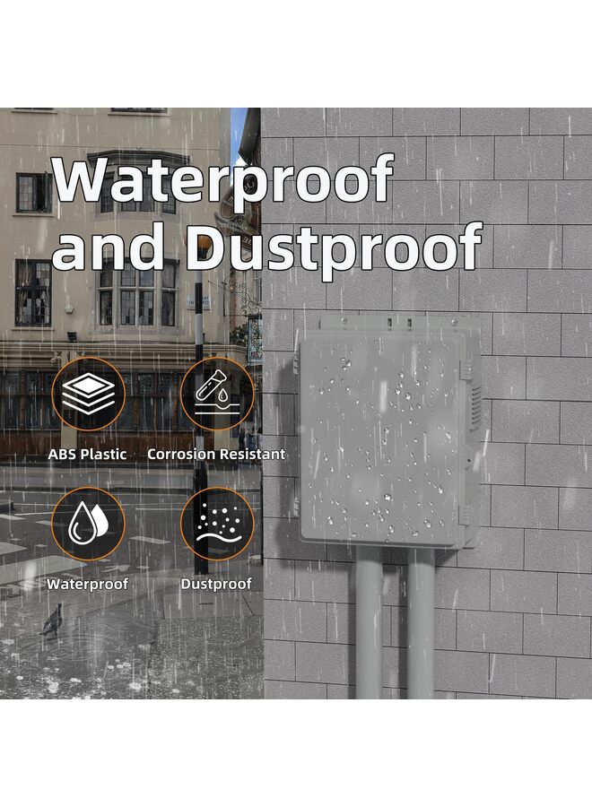 LAMAY White Outdoor Electrical Box Waterproof Enclosure 16x11x6 Plastic WiFi Box with Fan Ventilation Dust Screen - Image 3