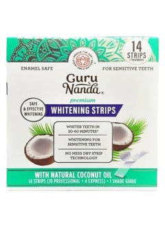 GuruNanda Whitening Strips with Natural Coconut Oil for Sensitive Teeth, 14 Strips  - Image 1