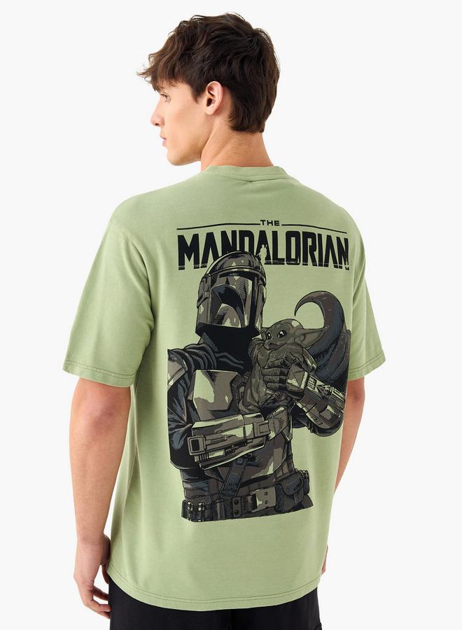 SP Characters The Mandalorian Print T-shirt with Short Sleeves and Crew Neck - Image 1