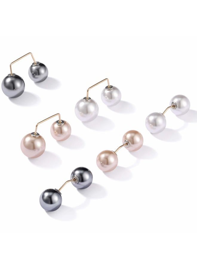 WILLBOND 6 Pieces Artificial Pearl Brooch Pins Anti-Exposure Neckline Safety Pins Sweater Shawl Clips for Women Girls Wedding Party Decorations, 2 Styles, Faux Pearl, not known - Image 1