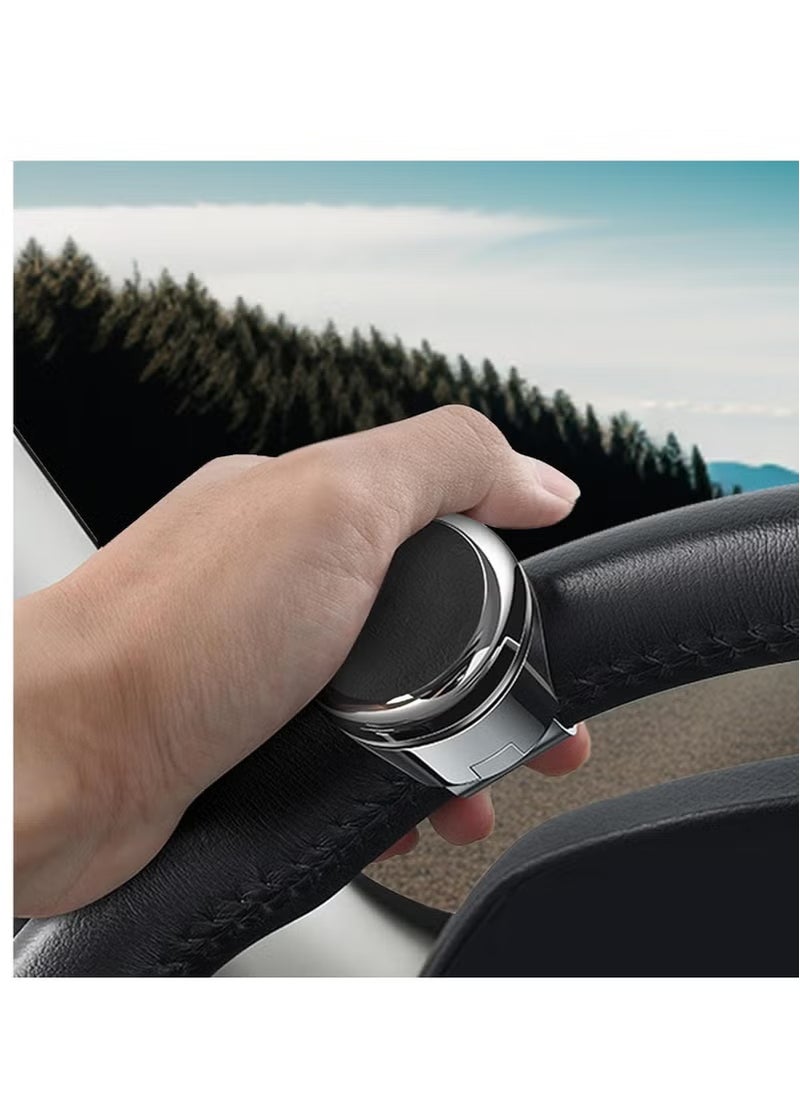 Generic Car steering wheel knob rotator stainless steel sport control knob 360 ° rotation, luxury steering wheel power handle rotary knob, suitable for cars, trucks, tractors, lawn mowers, compatible with any steering wheel  - Image 3