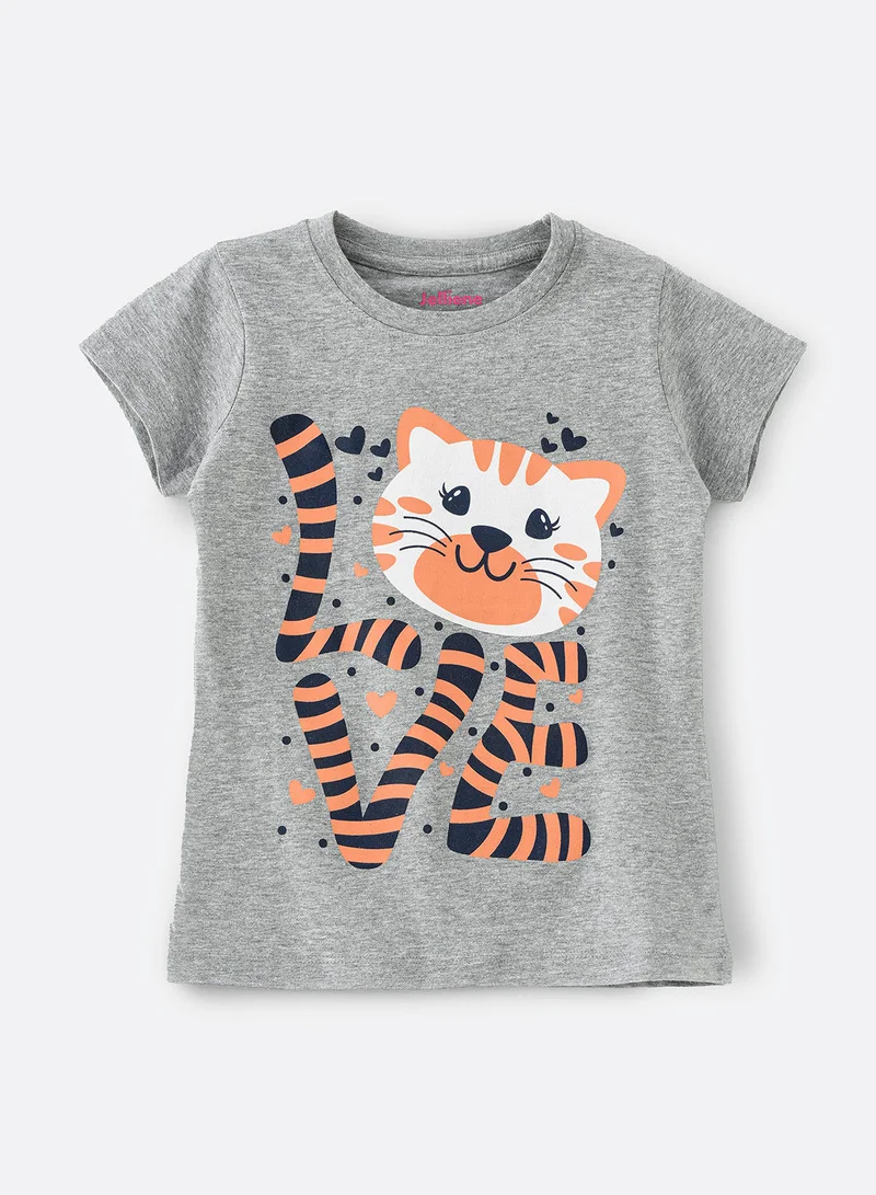 Jelliene Basic round neck graphic t-shirt