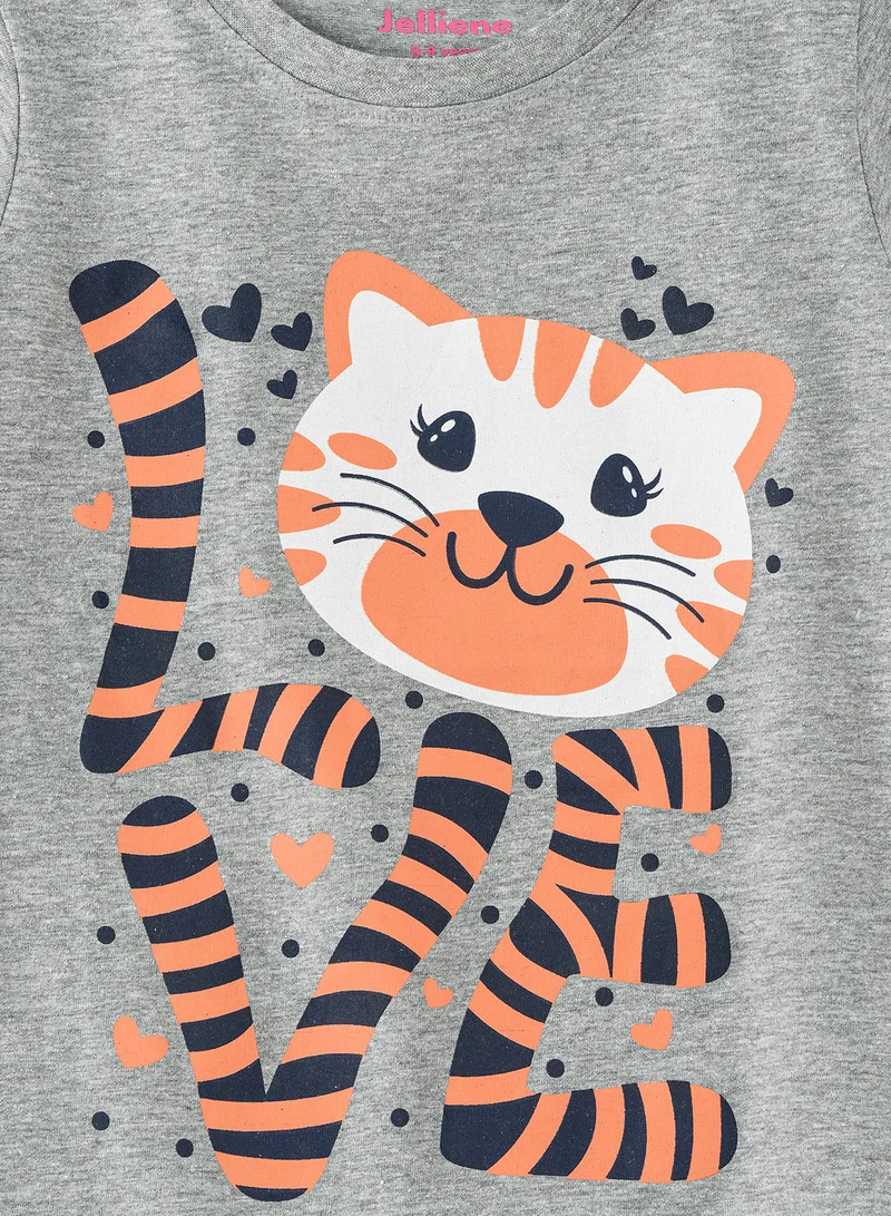 Jelliene Basic round neck graphic t-shirt