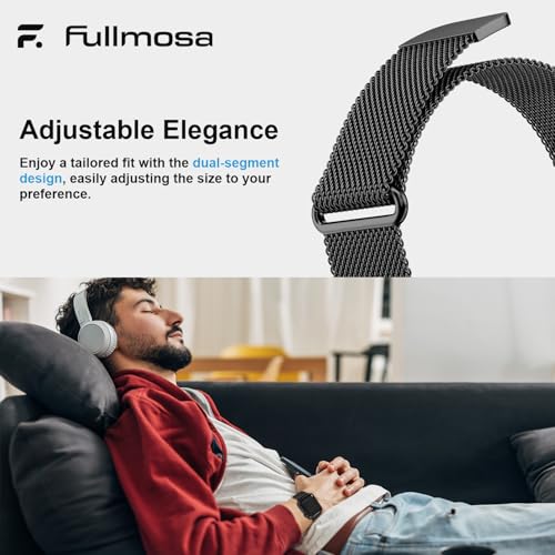 Fullmosa Compatible with Apple Watch Strap 49mm 46mm 45mm 44mm 42mm（Series 3/2/1） Women Men,Milanese iWatch Strap Ultra 3/2/1 SE3/2/1 Series 11 10 9 8 7 6 5 4 3 2 1,Blue [NO Watch and Case] - Image 5
