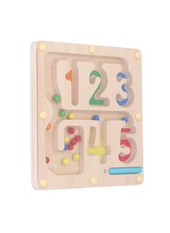 نيبمينينت Magnetic Color and Number Maze Wooden Magnet Matching Counting Puzzle Board Educational Children Sorting Toy with Pen  - Image 3