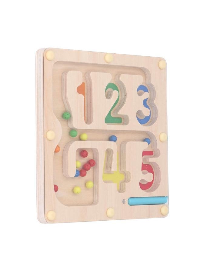 نيبمينينت - Magnetic Color and Number Maze Wooden Magnet Matching Counting Puzzle Board Educational Children Sorting Toy with Pen - Image 1